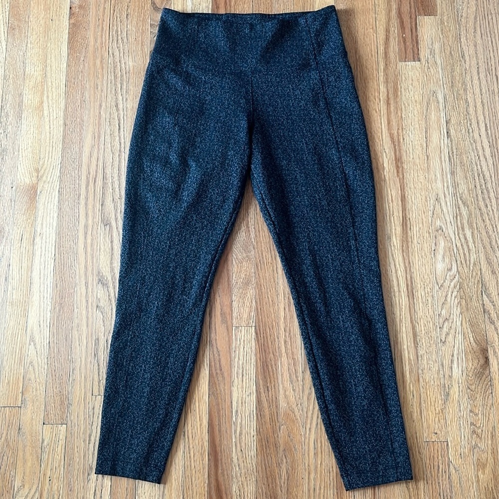 Athleta Delancey Herringbone Tight Leggings, Black /Abalone Grey Size: Small - Picture 2 of 7